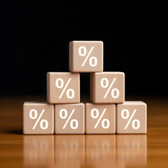 Financial Percentage Blocks Growth Concept Business