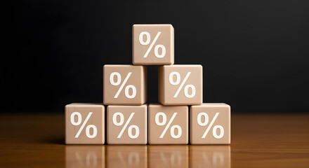 Percentage Blocks Pyramid Concept Finance