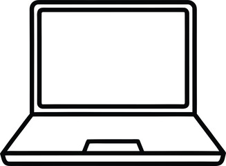 laptop icon outline vector illustration on transparent background