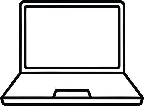 laptop icon outline vector illustration on transparent background
