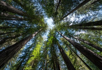 Obraz premium Forest canopy viewed from below