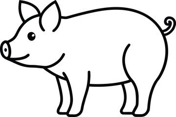 Fototapeta premium pig icon outline vector illustration on transparent background