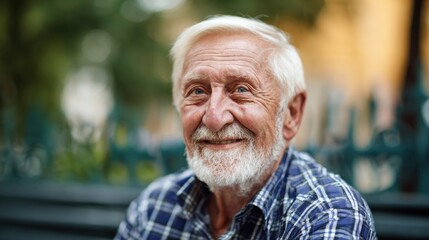 Portrait of a Happy Senior Man Outdoors