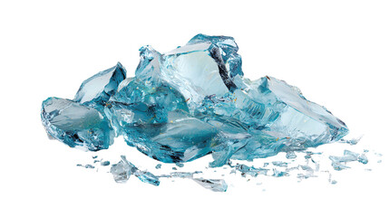 Fototapeta premium Shattered Blue Ice Crystal Fragments Abstract Art,