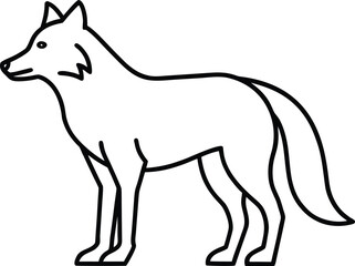 Fototapeta premium wolf icon outline vector illustration on transparent background