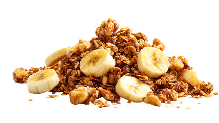 Delicious Granola with Banana Slices Healthy Breakfast