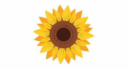 Vibrant Sunflower Illustration A Sunny Yellow and Brown Floral Design
