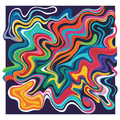 Obraz premium Colorful Abstract Swirl Pattern with Fluid Lines and a Dark Background