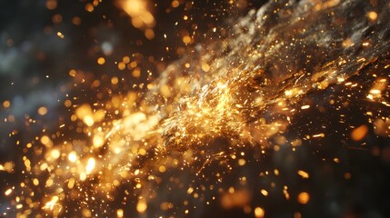 Sparkling metal sparks against a dark background.