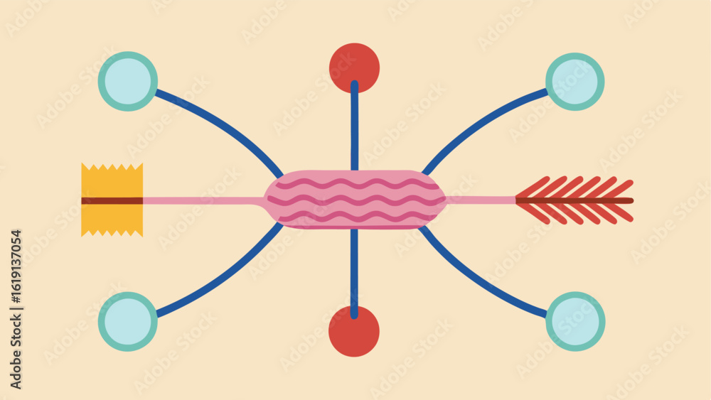 Poster elastic fiber network a network diagram showing elastin fibers within the skin with new fibers being