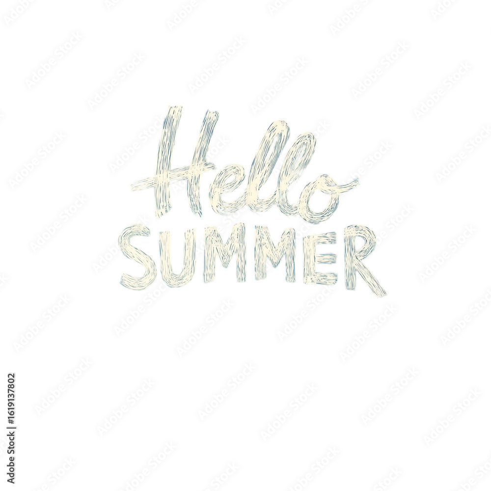 Poster a sparkling hello summer text design against a solid black background isolated on transparent backgr