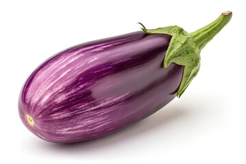Fresh eggplant isolated on white background, a healthy and organic vegetable