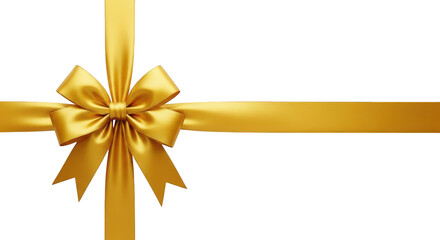 Gold Bow And Ribbon On Black Background