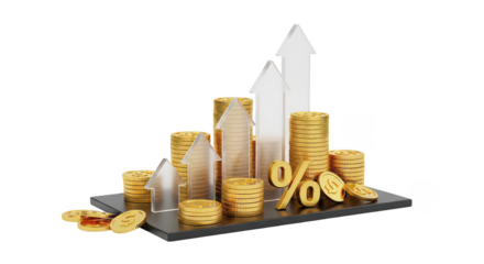 Gold Coins Growth Chart Financial Success