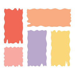 Obraz premium Vector art of abstract colorful shapes with torn edges create a modern and artistic background design vector