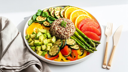 Vibrant Vegan Buddha Bowl with Fresh Produce