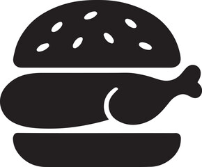 A vector illustration of chicken burger isolated on white background, a delicious and satisfying fast food meal option