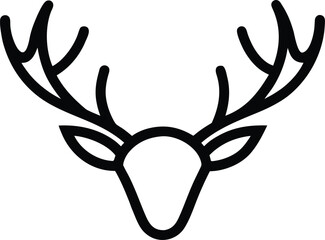 reindeer antlers icon on transparent background