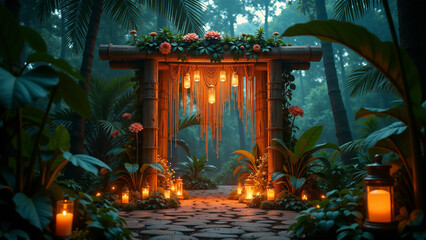 Enchanted Jungle Altar: A Symphony of Sustainable Decor