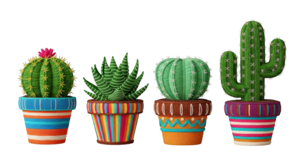 Yarn cacti pots vividly crafted