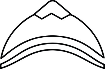 snowy hill icon on transparent background