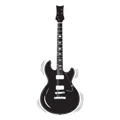 Naklejka premium Electric guitar isolated on white background, a classic rock instrument with strings, pickups, and knobs, ready for a musical performance