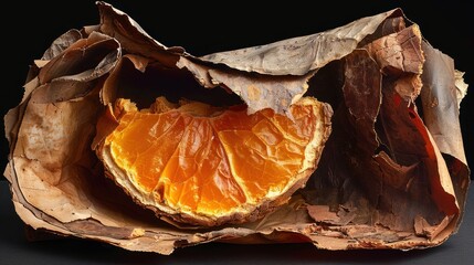 Dried Orange Segment in Deconstructed Bark