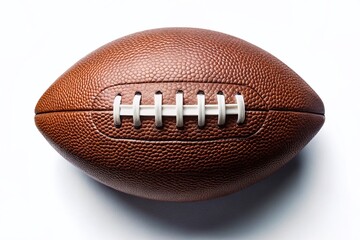 Fototapeta premium American Football, Close-up, Stitching Detail, White Background, Sport Equipment