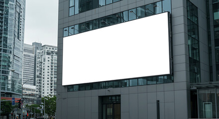 Obraz premium Modern Urban Blank Billboard Mockup on Building 