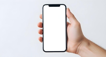 Showcase your app on a modern smartphone held in hand against clean white background for maximum impact