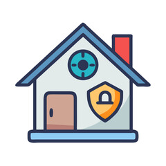 Home Security Vector Icon Representing Safety and Protection Against Threats