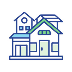 Modern Minimalist House Illustration for Real Estate and Design Concepts, Flat Design Style