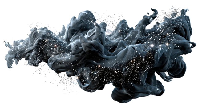 Dynamic Fluid Sculpture: An elegant, abstract fluid sculpture, characterized by its mesmerizing movement and ethereal texture, creates a visually striking and artistic composition.