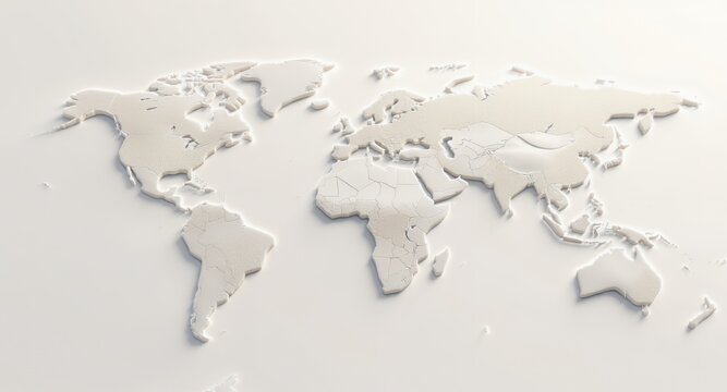 3D World Map with Cracked Effect