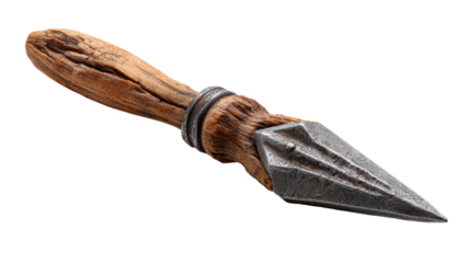 Handcrafted Artifact: A close-up shot of an ancient dagger, exhibiting detailed craftsmanship, textures, and the raw essence of an antiquated tool. 