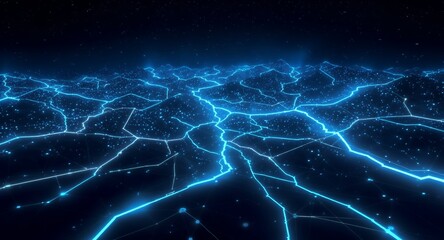 Abstract Network Map of a City at Night