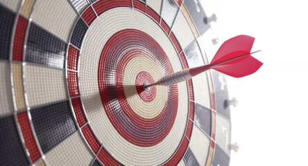 Dart Striking the Bullseye of a Colorful Target