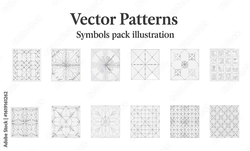 Poster vector art of vector patterns symbols pack illustration isolated on white background featuring a col