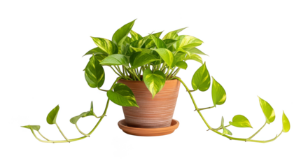 Golden pothos elegance against stark backdrop