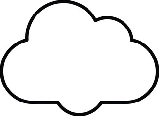 cloud icon outline vector illustration on transparent background