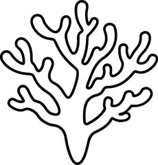 coral icon outline vector illustration on transparent background