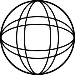 Naklejka premium globe icon outline vector illustration on transparent background