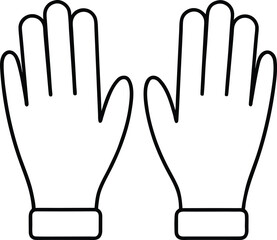 gloves icon outline vector illustration on transparent background