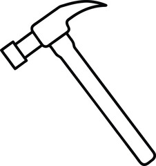 hammer icon outline vector illustration on transparent background