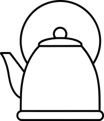 kettle icon outline vector illustration on transparent background