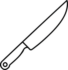 knife icon outline vector illustration on transparent background