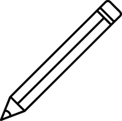 pencil icon outline vector illustration on transparent background
