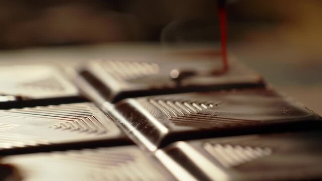 Close-up of a dark chocolate bar
