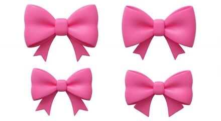 Pink bows decor illustration