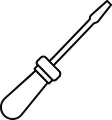 screwdriver icon outline vector illustration on transparent background